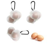 3 Piezas Caja de Huevos de Almacenamiento, 2 Rejillas Huevera de Plástico, Caja de Huevos Portátil, con mosquetón, Envase para Huevos, para Frigorífico, Cocina, Exterior, Picnic, Camping (C)