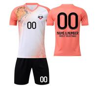 3 Piezas Camiseta Fútbol Personalizadas Nombre Número Logotipo, equipación Futbol DIY con Conjunto V Cuello Top/Pantalón Corto/Calcetines para Hombres y Niño