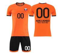 3 Piezas Camiseta Fútbol Personalizadas Nombre Número Logotipo, equipación Futbol DIY con Conjunto V Cuello Top/Pantalón Corto/Calcetines para Hombres y Niño