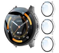 3 Piezas Carcasa para Garmin Venu 3 Funda Protectora con Cristal Templado Protector Pantalla Case Anti-raspado,Ultradelgado,Trasparenza*3