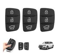 3 Piezas Carcasas Llaves de Coche de Goma, Compatibles con Hyundai Santa Fe, Tucson, i40, i30, i20, i10, ix20, ix30, ix25, ix35, 3 Botones Cubierta Duradera y Fácil de Instalar para Teclado de Llaves