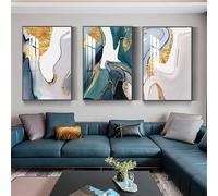 3 Piezas Cartel-Pósteres y Láminas Abstractas Con Lámina de Oro Pinturas Sobre Lienzo Arte Mural Cuadros Obras de Arte la Decoración del Hogar Sala de Estar Oficina y Dormitorio-60*80cm (Sin marco)