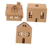3 Piezas Casa De Papel Ensamblado para Jardín De Infantes DIY Juguete Accesorio De Bricolaje Suministros De Construcción De Casas De Muñecas Kit De Miniaturas Chocolate