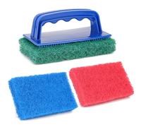 3 Piezas Cepillos de Esponja para Piscina, Multifunción de Limpieza de Piscinas, Pared Pincel con Mango Cepillo de Esponja para Bañera para Limpiar Suciedad y Musgo