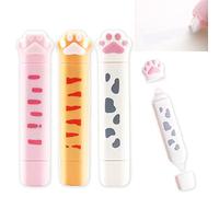 3 Piezas Cinta de Corrección Cinta de Corrección de Pata de Gato Se Puede Pegar Kawaii Papelería Oficina Útiles Escolares Cinta de Corrección portátil para Marcas de Administración de Oficina Escolar