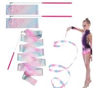 3 Piezas Cintas de Baile, 4M Cintas de Danza Cinta de Gimnasia Cinta Gimnasia Rítmica Niña Cintas de Ballet para Niños Baile Artístico Gimnasia Entrenamiento Actividad de Rendimiento