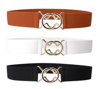 3 Piezas Cinturón Ancho De Mujeres, Cinturón Elástico Elástico, Adornos De Ropa, Adecuados Para Pantalones, Vestidos Y Camisas.
