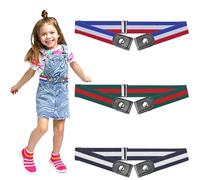 3 Piezas Cinturón Niños Niñas Sin Hebilla Señoras Elástico Hombres de Goma Cinturón para Niños Hebilla Gratis Invisible