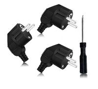 3 Piezas Clavija Enchufe Macho, Enchufe Macho 16A 250V, 3,5KW-IP20 Clavija Enchufe Schuko Macho Para cables de 8 a 9 mm, Enchufe Macho Exterior Negro Para Interiores y Exteriores Con 1 destornillador