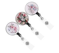 3 Piezas Clip Retráctil Diseño Cartoon, Aleación de Aluminio ABS | Hebilla de Insignia, Anillo para Llaves y Clip Trasero, para Tarjetas y Accesos en Oficina o Control