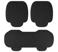 3 Piezas Cojin Asiento Coche, Transpirables Funda Asiento Coche, Antideslizantes Protector Asiento Coche, Set di Cuscini per Seggiolini Auto para Fundas de Asientos Delanteros y Traseros (Negro)