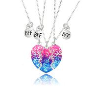 3 piezas collar de amor BFF collares amistad Best Friends BFF collar de la amistad cumpleaños colgante regalo de cadena para las niñas