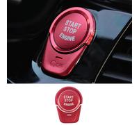 3 piezas compatibles con Serie 5 G30 X3 G01 G11 G32 X4 G02, botón de arranque y parada de motor automático, cubierta decorativa, interiores de coche, color rojo.
