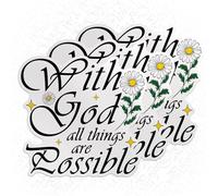 (3 piezas) con Dios todas las cosas son posibles, calcomanía de vinilo impermeable troquelada de Jesús cristiano para botella de agua, vaso, casco, coche, laptop, regalo (2 pulgadas)