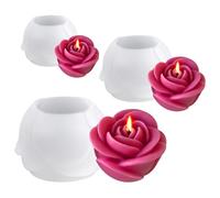 3 Piezas con Forma de Flor y Rosas, Moldes Para Velas, Flor Vela 3d Moldes De Silicona Para Velas De Flores,para Hacer Perfumadas Hechas A Mano, Jabones, Yeso, Resina Y Regalos Artesanales