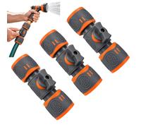 3 Piezas Conector de Manguera de Jardín con Válvula de Regulación, Compatible con Gardena, Acople Rápido con Control de Caudal, Doble Conexión 20 mm (3/4") para Riego, Limpieza y Lavado de Vehículos