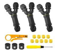 3 Piezas Conectores Electricos Rapidos, 3 Vías Y 3 Pines Conectores Electricos Impermeables, Conectores Cables Electricos en Forma de Y IP68, para Cables de ø 4 a 14 mm (1)