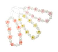 3 Piezas Correa para Teléfono con Cuentas de Flores de Plástico | Diseño Colorido de Flores, Resistente a Desvanecimiento, Adecuado para Adolescentes y Trabajo Diario