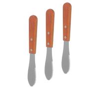 3 piezas Cortadores de Queso y con Mango de Madera Inoxidable Duradero Espátula Pequeña para Untar Herramienta Portátil para Cocina y Servicio Restaurantes