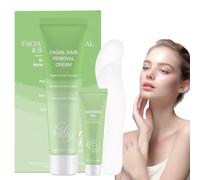 3 Piezas Crema Depilatoria Facial Mujer, Hair Removal Cream, Que Contienen Crema Depilatoria, Gel Calmante Y Una Espátula, Depilación Suave Y Eficaz, Apta Para Rostro, Labio Superior Y Mejillas
