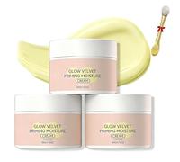 3 piezas Crema Hidratante Preparadora Glow Velvet,Prebase Que Difumina Los Poros Y Fija El Maquillaje,Cuidado De La Piel Hidratante Y Nutritivo Para Una Piel Suave Y Radiante,Para Todo Tipo De Piel