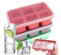 3 Piezas Cubiteras para Hielo con Tapa, 11.5x7cm Cubitera Silicona con Tapa para Cubitos de Hielo, Bandejas de Cubitos de Hielo de Fácil Liberación, Cubiteras de Hielo, para Bebidas Frías, Cerveza