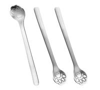 3 Piezas Cuchara De Café Cucharas de Café de Acero Inoxidable con Forma de Pata de Gato Cuchara de Postre Creativa para Té Leche Postre Batido