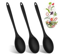 3 Piezas Cuchara Silicona Cocina, Cuchara de Mezcla de Silicona 27cm para Cocinar, Hornear, Remover