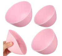 3 Piezas Cuenco de Silicona, 3 Tamaños, Blanco y Rosa | Set Redondo Antideslizante, Superficie Lisa y Delicada, Apilable, para Polvo de Arcilla, Especias y Viaje