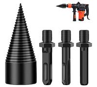 3 piezas de 32 mm desmontables para divisor de leña de madera, cortador de leña, broca robusta, destornillador cónico de tornillo para taladro manual, hexagonal, cuadrado, redondo, 32 mm