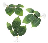 3 piezas de accesorios para peceras Betta Fish Leaf Pad Decoración de acuario simulando el hábitat natural para suelos de desove Betta cama de descanso con ventosa de plástico