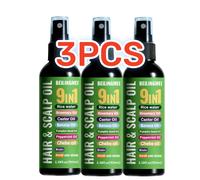 3 piezas de aceite capilar 9 en 1, que contiene agua de arroz, aceite de , aceite de ricino, aceite de batana, aceite de semilla de calabaza, aceite de ajo, aceite de , biotina y queratina, hidrata y