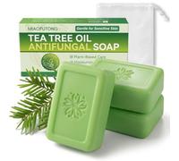 3 piezas de aceite de árbol de té jabón antibacteriano, jabón natural con aceite de árbol de té, trozos de ducha adecuado para cara y cuerpo, alivio derma, limpieza suave, eliminación de grasa