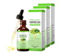 3 piezas de aceite de café contra las arrugas, 100% puro y natural aceite de café verde para la cara y el cuerpo, aceite de café facial antihinchazón y piel firme, aceite de café cuidado de la piel
