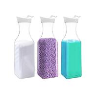 3 piezas de almacenamiento de detergente en polvo, almacenamiento de detergente para ropa PET de 1.5 L, dispensador de detergente reutilizable, dispensador de líquido para ropa suavizante, potenciador