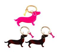 3 Piezas De Anillo De Llave De Perro De Perro Salchicha, Decoración Creativa De Coles De Animales, Decoración Simple Y De Moda, Accesorios De Llave De Automóviles.