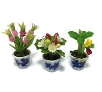 3 piezas de arcilla de flores miniatura casa de muñecas hadas jardín mini plantas árboles de cerámica pintura muebles conjuntos de flores artificiales orquídea #061