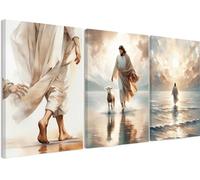 3 piezas de arte cristiano para pared, decoración de Jesús, Cristo, religión, lienzo, decoración de pared, arte de Jesús, pósteres, impresiones religiosas, decoración de habitación para iglesia, sala