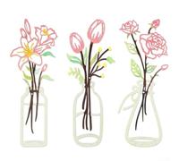 3 piezas de arte de pared de flores de metal, línea de arte decorativa, esculturas de pared bohemias, minimalistas, decoración del hogar para el hogar, dormitorio, pasillos