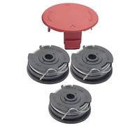 3 Piezas de Bobina,1 Piezas tapa de bobina compatibles con ART 24, 27, 30 y ART 30-36, repuestos para bobinas de recambio para cortacésped, 6 metros de longitud y diámetro de 1,65 mm.