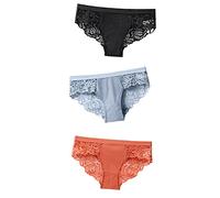 3 piezas de bragas de encaje para mujer, ropa interior para mujer, ropa interior floral, 22, L