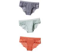 3 piezas de bragas de encaje para mujer, ropa interior para mujer, ropa interior floral, 24, L