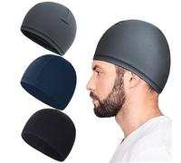 3 piezas de calotas, Sombreros de Ciclismo de Alta elasticidad sin borde, Tres Colores para elegir, adecuados para hombres y mujeres que aman el ciclismo al aire libre, Negro , Talla única