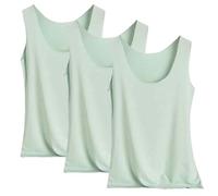 3 piezas de chalecos Ice Slik para mujer, sin mangas, sin costuras, casuales, básicas, para verano, ajustadas, camisetas sin mangas de verano de ajuste suelto, 4XL