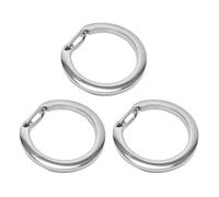 3 piezas de cierre de resorte redondo llavero anillos de metal llavero llavero de acero inoxidable resorte abierto llavero C hebilla duradera unidades exteriores