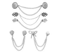 3 Piezas De Clips De Cárdigan, 2 Piezas De Hebillas De Pantalón, Clips De Cuello De Suéter, Cadenas De Borlas De Chaqueta, Accesorios De Compras, Clips De Fijación De Tendencia De Personalidad.