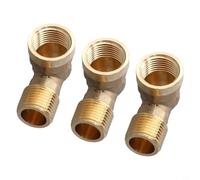 3 piezas de codo de latón de 90 grados, macho de 2 pulgadas a hembra de 2 pulgadas, conector de tubo forjado resistente para fontanería e industrial