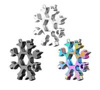 3 piezas de copo de nieve Multitool,Llavero Herramienta,Copos de Nieve 18 en 1 Multiherramienta,Calendario de Adviento Relleno Hombres Pequeños,Regalos Multifuncional Llave Copo de Nieve