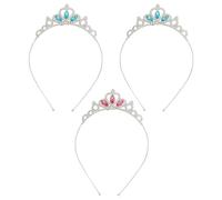 3 piezas de corona de princesa con diamantes de imitación, corona de princesa, tocado de cumpleaños, diadema de cristal, diadema para el cabello, accesorios para el cabello para mujeres y niñas