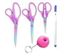 3 Piezas De Cortes A Medida, Dimensión De Llavero De 1 Pieza Y 1 Marcador De Adaptación, Tijeras De Acero Inoxidable, Adhesivo Suave Telescopio, Marcador De Ropa, Juego De Herramientas A Medida.